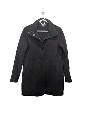 Kuhl Womens Medium Fleece Jacket Black Snap Zip Outdoor Sweater Coat